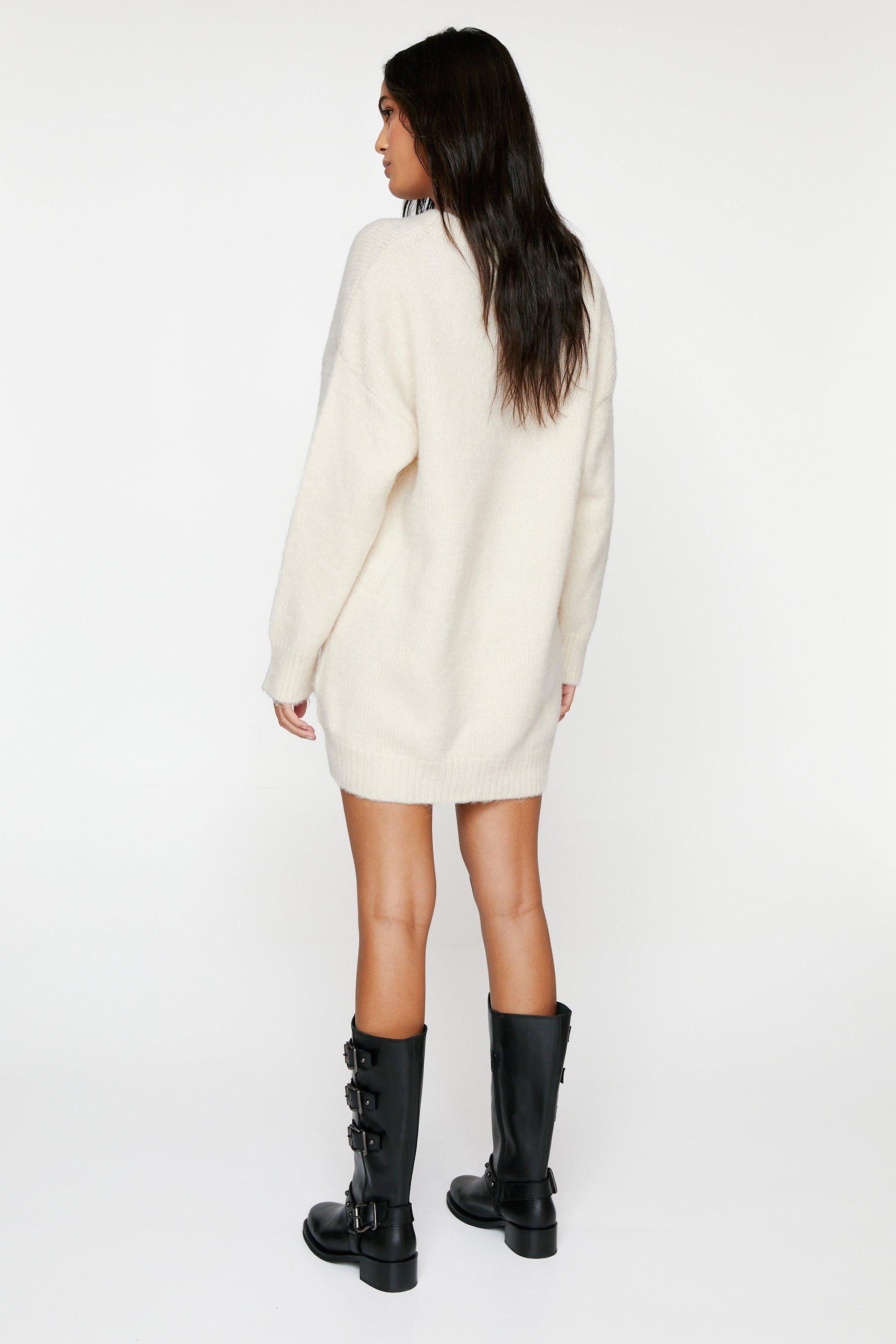 White oversized jumper sales dress